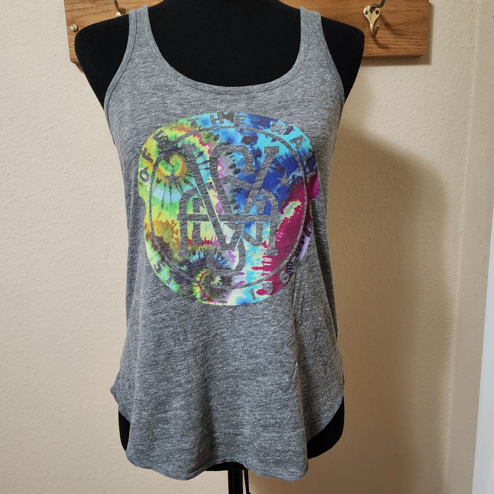 Vintage Vans Off The Wall Gray Tie-Dye Graphic Skater Tank Top